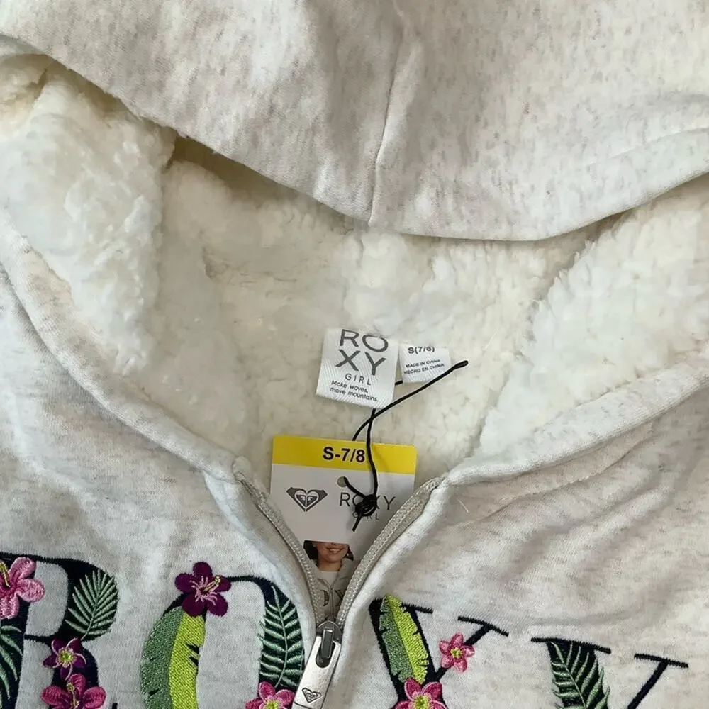 Roxy Girl’s Hoodie Sweatshirt Beige Size Small NWT